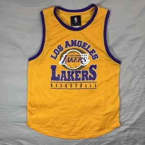 Vintage Los Angeles LA Lakers NBA Tank Top Jersey Yellow Adult Medium‎